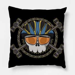 Cycling crew Jolly Roger pirate flag (no caption) Pillow