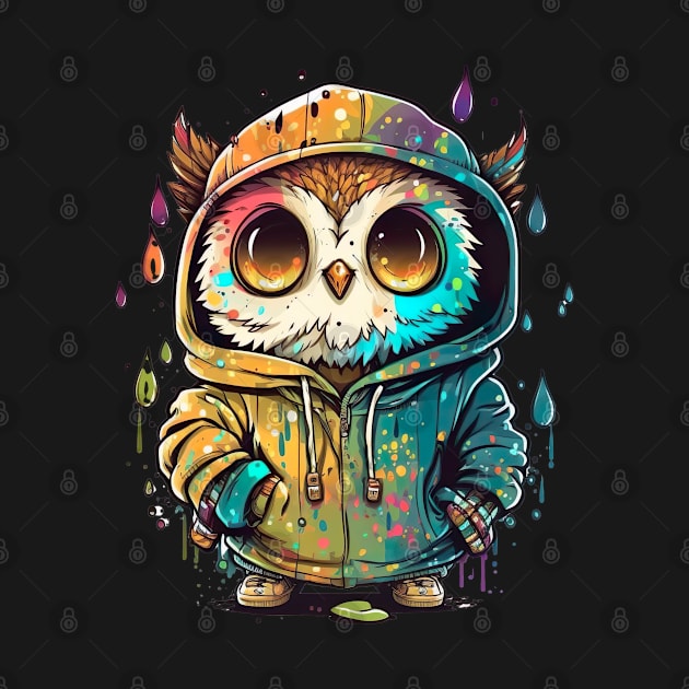 Owl in Hoody by brand.re