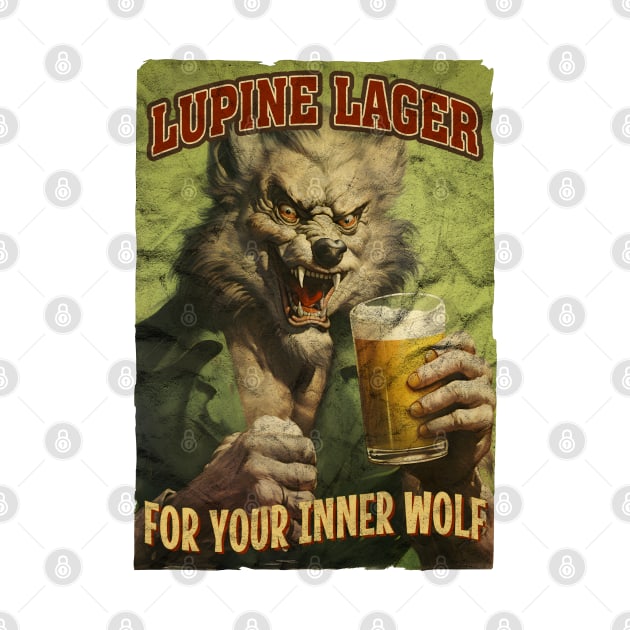 Lupine Lager - Retro werewolf beer by Dazed Pig