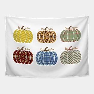 6 Cute Fall Autumn Leopard Pattern Pumpkin Graphic Tapestry