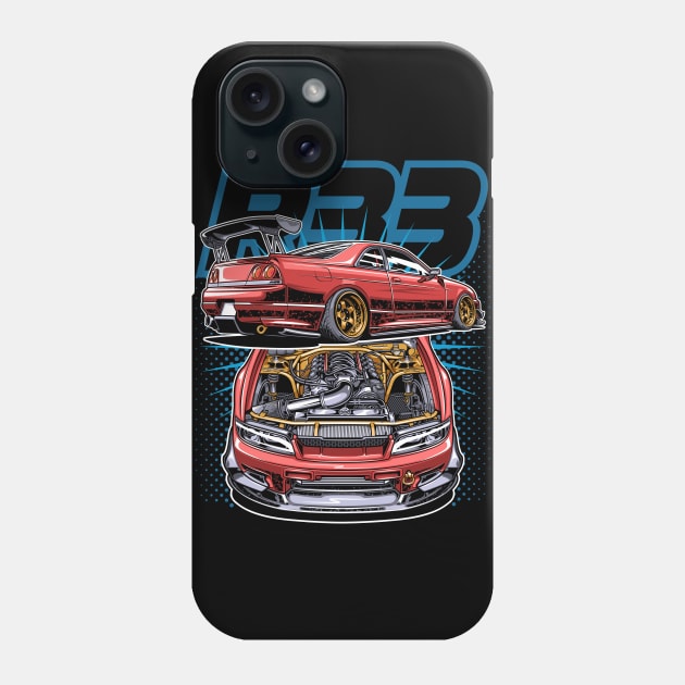 Skyline GTR 33 LS Swapped Phone Case by racingfactory