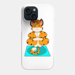 Tiger at Yoga on Yoga mat Phone Case