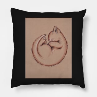 Sleepy Little Kitty - Prisma Pencil Cat Drawing Pillow