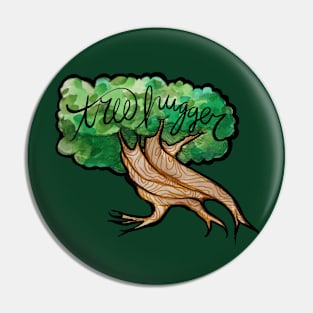 Tree Hugger Swirly Tree Bark Pin