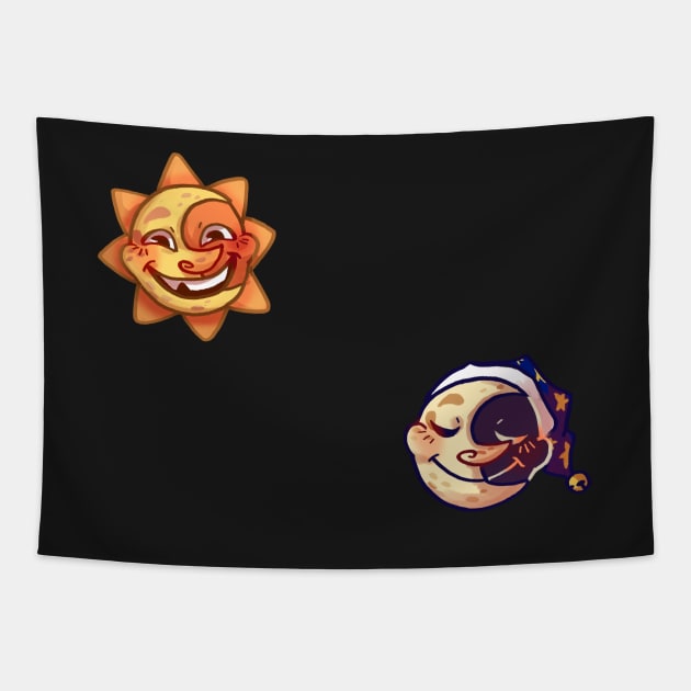 Sun and Moon Stickers Tapestry by Maru-Chan-Shop