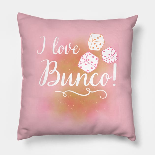 I Love Bunco Pastel Cloud Pillow by MalibuSun