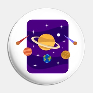 Solar System With Planets Astronaut gift Pin