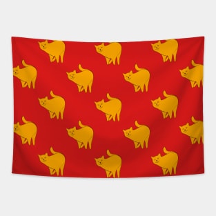 Cute Yellow Cat Pattern Tapestry