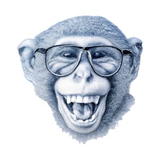 Laughing monkey with glasses 1 T-Shirt