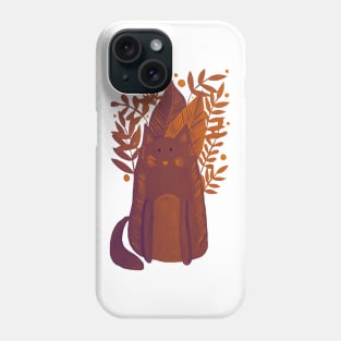 Cat and foliage - autumn palette Phone Case