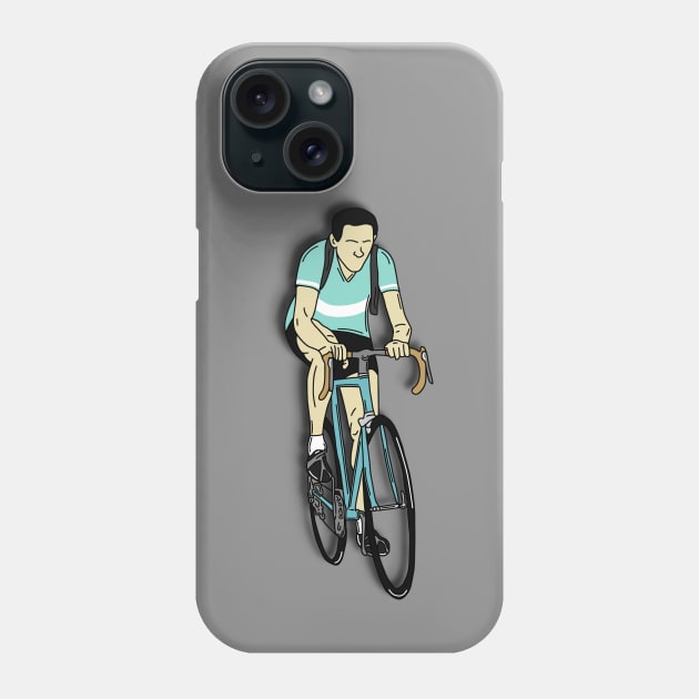 Cycling Legends: Fausto Coppi (Bianchi Team jersey) Phone Case by p3p3ncil