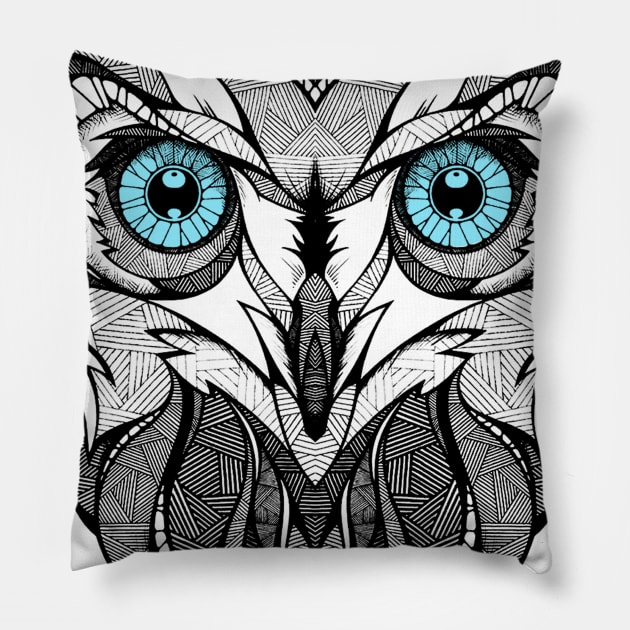 Owl Art best funny cute owl fans gift for Men Women Pillow by mohamadbaradai