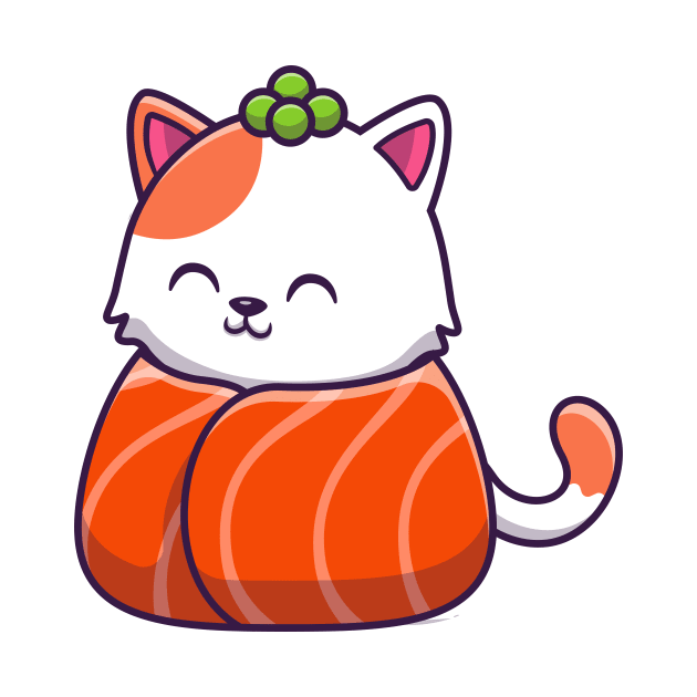 Cute Cat Sushi Salmon (4) by Catalyst Labs