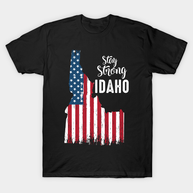 Discover Stay Strong Idaho Vintage Usa Flag Gift - Idaho - T-Shirt