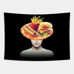 JUNK food head portrait Tapestry