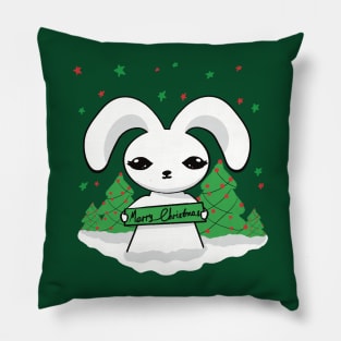 Christmas tree & rabbit Pillow