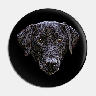 Black Labrador Retriever Face Pin