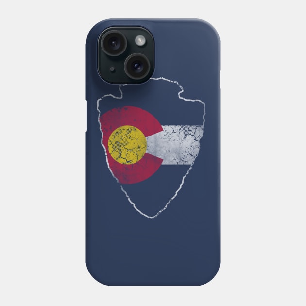 Vintage Colorado Flag Arrowhead Phone Case by E