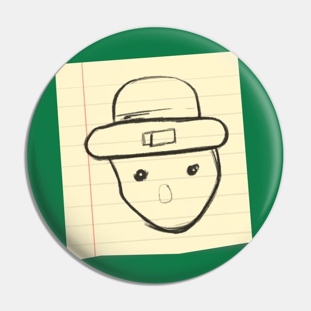 Alabama Leprechaun - Amatuer Sketch Pin by sombreroinc