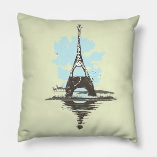 From Paris to Africa Pillow