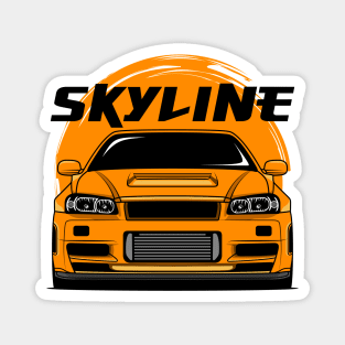 Orange Skyline R34 Magnet