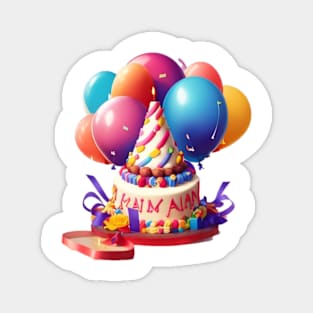 birthday cake with balloons Magnet