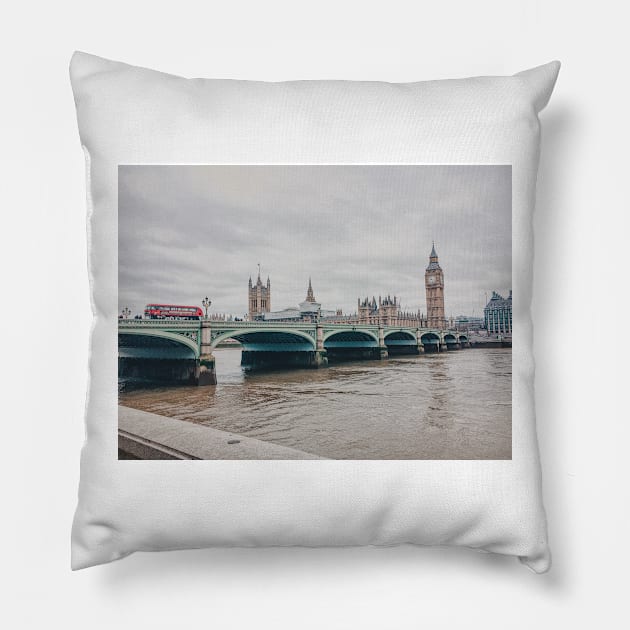 London City, Big Ben, Westminster Bridge Photography -Travel Photography Pillow by BloomingDiaries