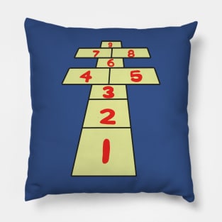 Hopscotch Playground Game Pillow