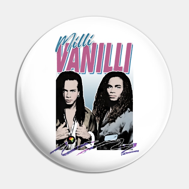 Milli Vanilli - 80's Fanart Aesthetic Design Tribute Pin by DankFutura