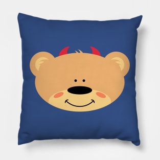 Teddy bear with Devil Horns Pillow