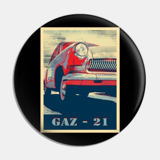 volga, russian classic car - GAZ 21, hope Pin