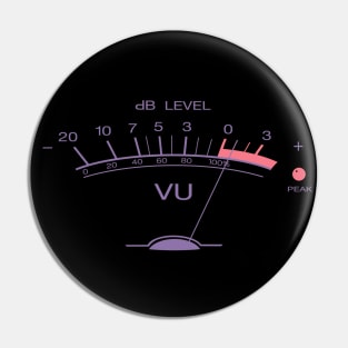 Volume VU Meter Purple - Musician Audio Engineer Analog Guitar Recording Studio Pin