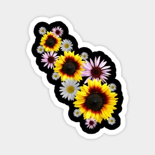 sunflowers, daisies, coneflowers, flowers, bloom Magnet