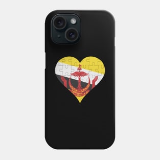 Bruneian Jigsaw Puzzle Heart Design - Gift for Bruneian With Brunei Roots Phone Case