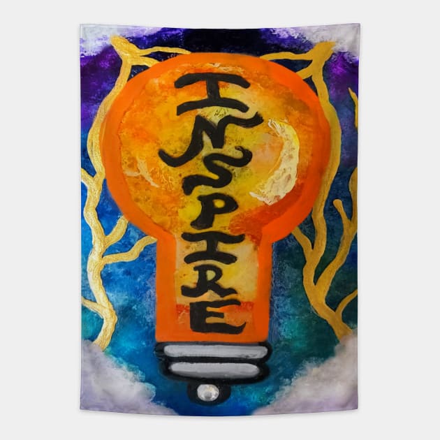 Inspire Light Bulb Idea Brainstorm Tapestry by Art by Deborah Camp