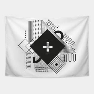 Geometric pattern black cool abstract Tapestry