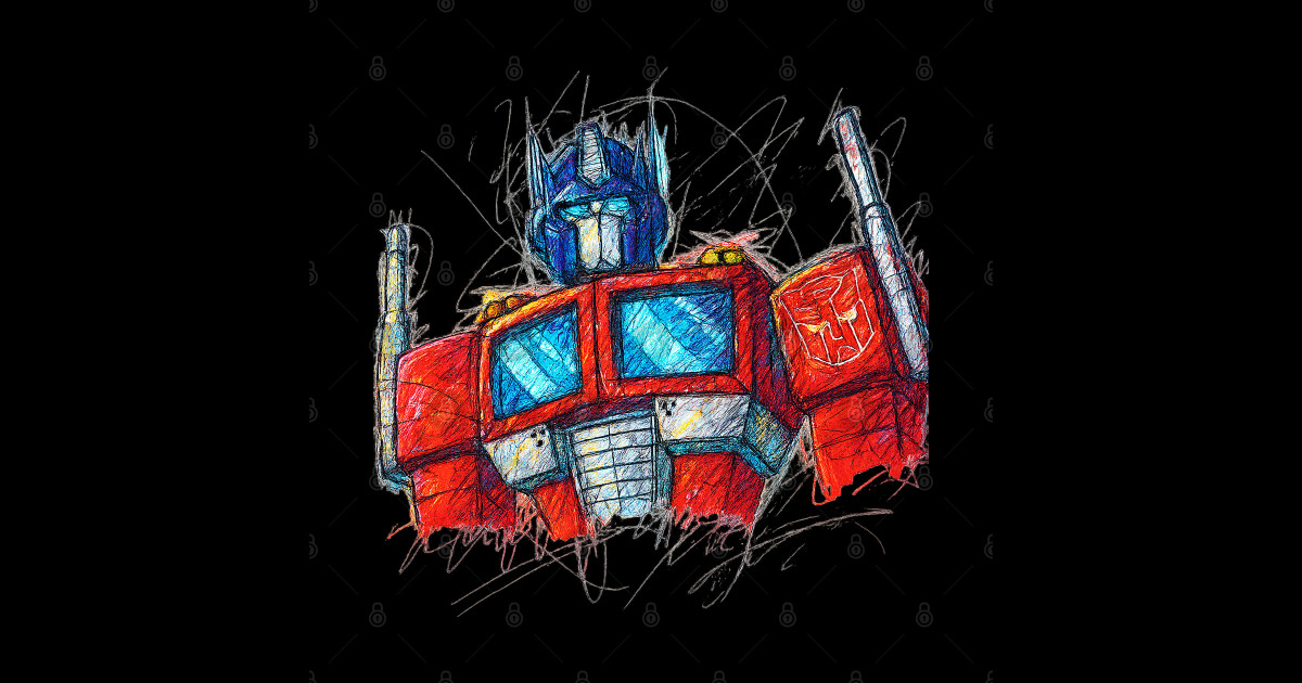 Optibot! Sketch Prime - Optimus Prime - Sticker | TeePublic