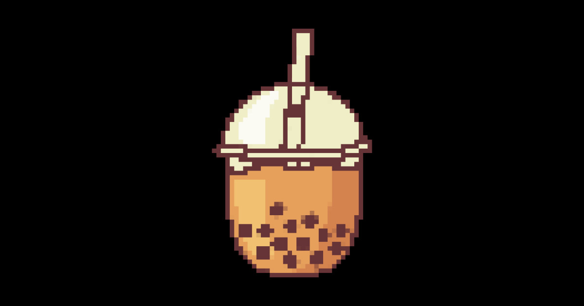 Bubble Tea Pixel Art Bubble Tea Sticker TeePublic