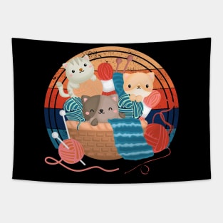 vintage kittens with yarns Tapestry