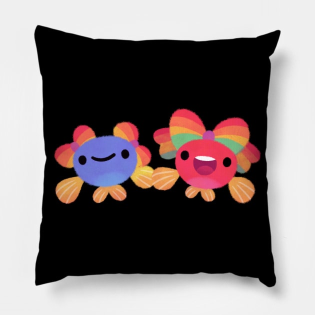 Rainbow guppy 8 Pillow by pikaole