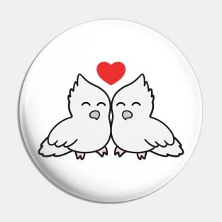 White Cockatiel Love Pin