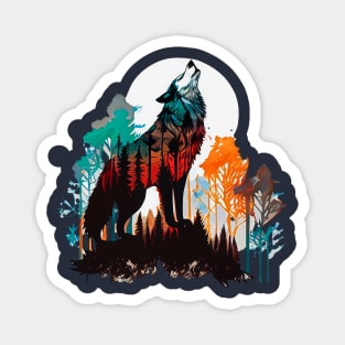 Howling Wolf Magnet