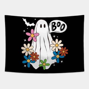 Funny Scary Retro Halloween Ghost Graphic Art Tapestry