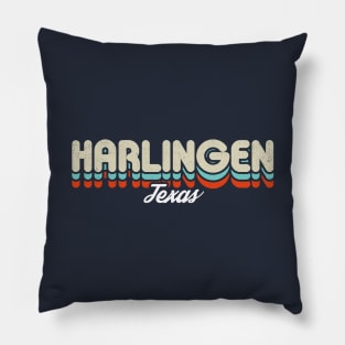 Retro Harlingen Texas Pillow