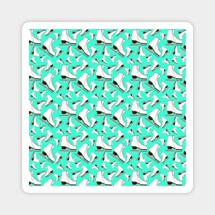 Figure Skates on Aquamarine Background Design Magnet