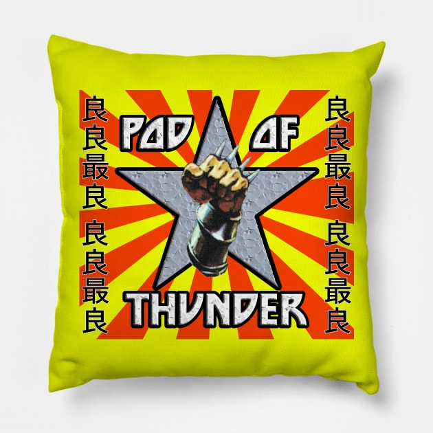 POD OF THUNDER RISING SUN GGRG RED Pillow by Pod of Thunder