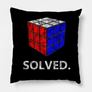 SOLVED. Vintage style Rubik's Cube Inspired Design for people who know how to solve a cube Pillow