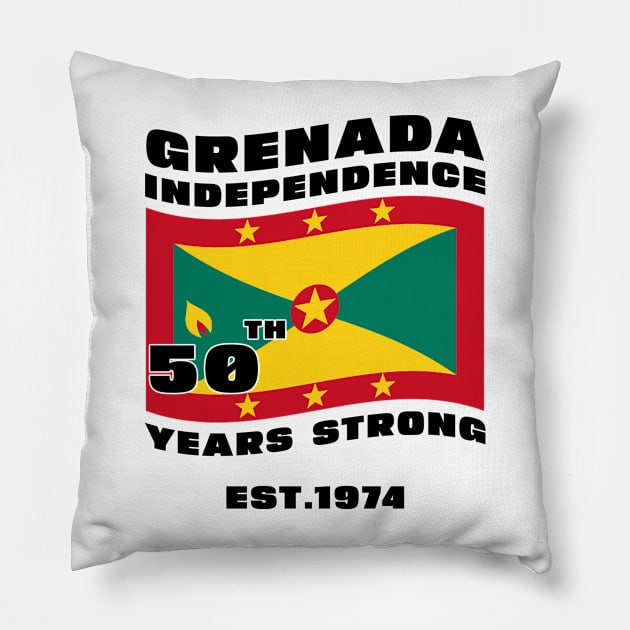 Grenada Independence Day Grenadian 50th celebration Grenada Pillow by DesignergiftsCie