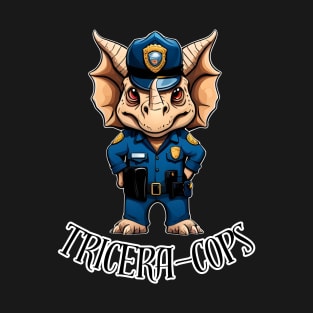 Tricera-Cops Funny Dino Pun T-Shirt