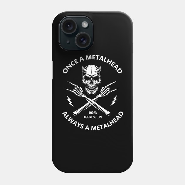 Heavy Metal Saying Once a Metalhead Phone Case by Hallowed Be They Merch